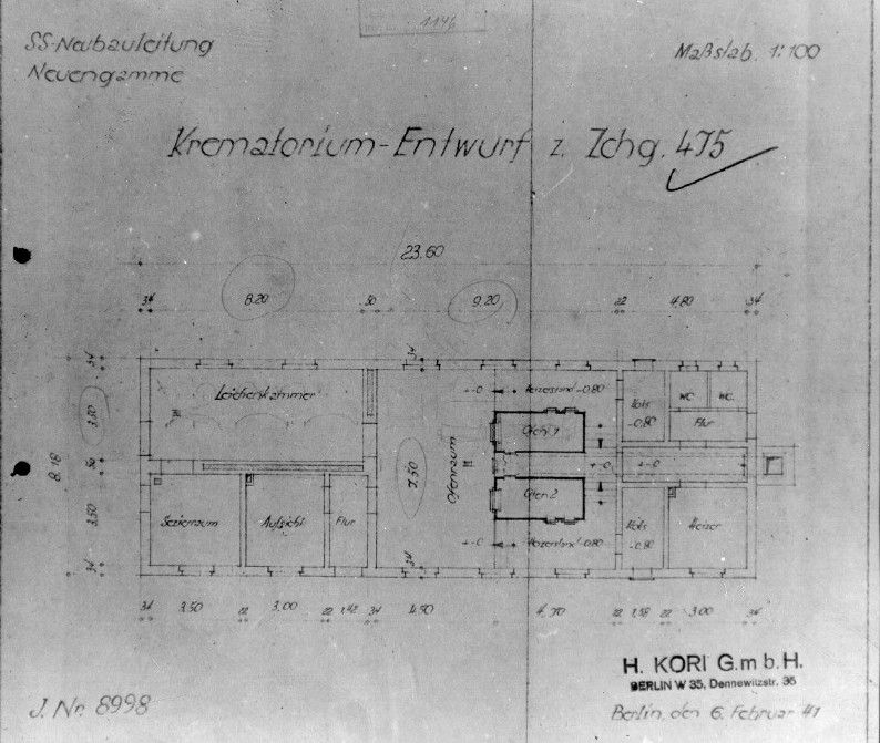 Neuengamme crematorium schematic